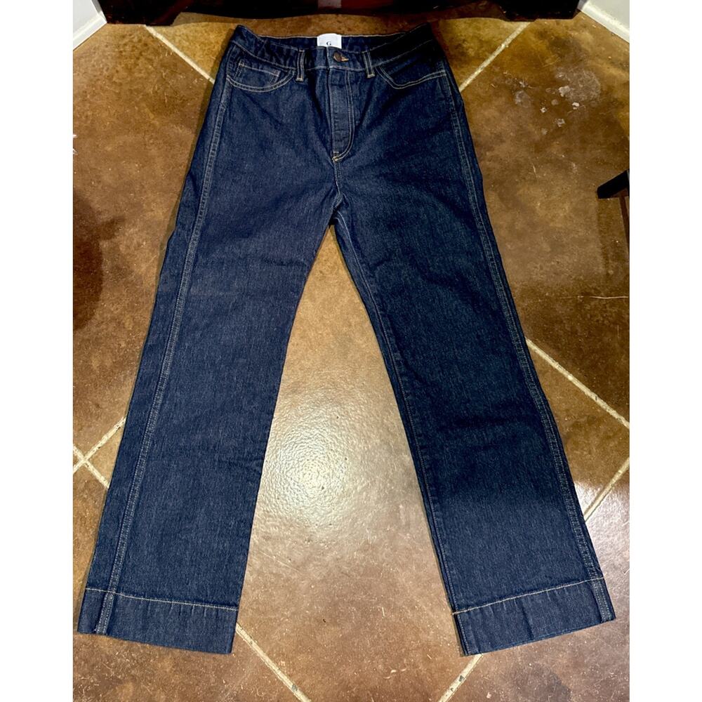 Goop G Label Womens Wide Leg Dark Wash Jeans 27 100% Cotton Capsule Minimal